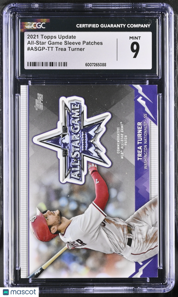 2021 Topps Update Trea Turner #ASGP-TT Game Sleeve Patches All-Star Game Sleeve Patches CGC 9