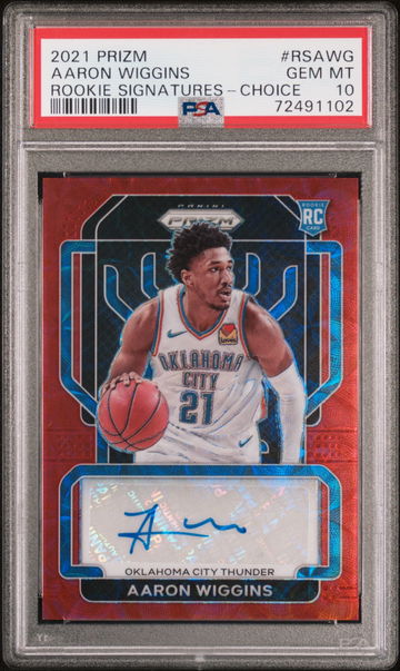 2021 Prizm Choice Aaron Wiggins Rookie Signatures PSA 10