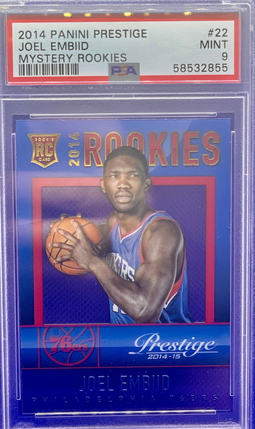 2014 Panini Prestige JOEL EMBIID PSA 9 Mystery Rookie RC 76ers Acetate Low Pop