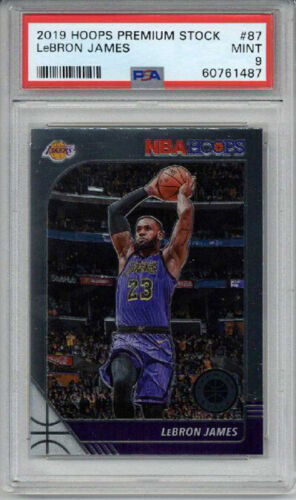 2019 HOOPS PREMIUM STOCK #87 LEBRON JAMES BASKETBALL CARD LA LAKERS RARE PSA 9
