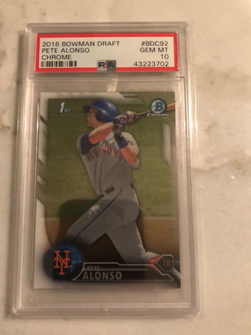 2016 2016 Bowman chrome draft Pete Alonso PSA 10