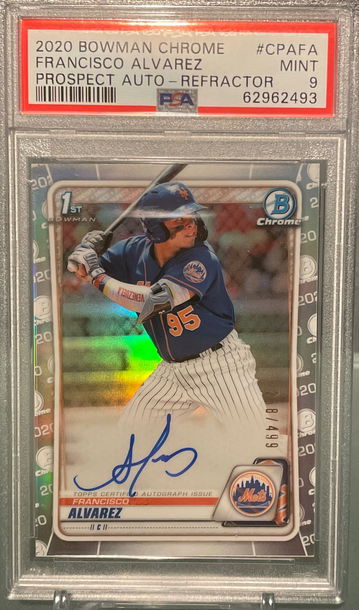 2020 Bowman Chrome Francisco Alvarez Refractor Auto /499 PSA 9