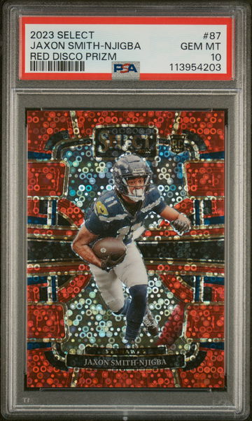 2023 Panini Select Prizm Red Disco Jaxon Smith-Njigba #87 PSA 10