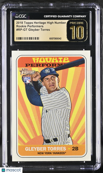 2018 Topps Heritage High Number Gleyber Torres #RP-GT Rookie Performers CGC 10