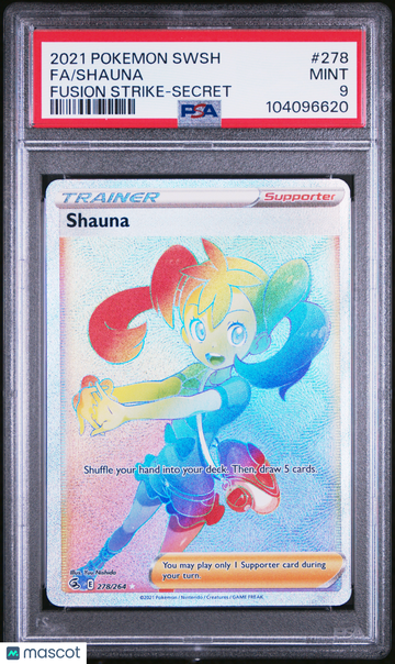 2021 Pokemon Sword & Shield Fusion Strike Shauna Fa Fusion Strike-Secret PSA 9 #278