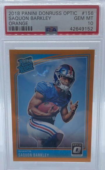 2018 Panini Donruss Optic Saquon Barkley ORANGE PSA 10 GEM MINT
