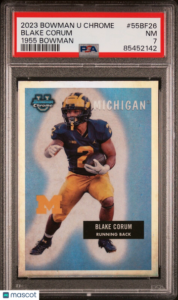 2023 Bowman Blake Corum #55BF26 Rookie PSA 7