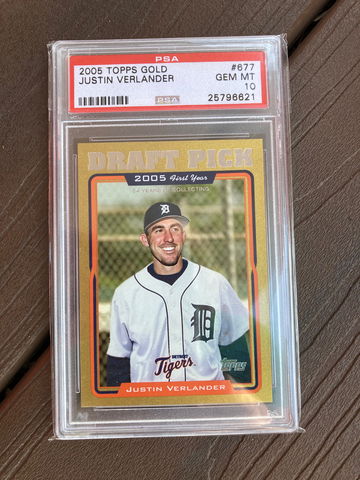 2005 Justin Verlander Topps Gold PSA 10