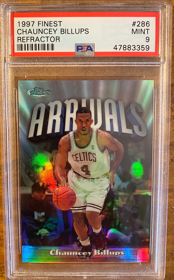 1997 CHAUNCEY BILLUPS RC FINEST #286 846/1090 UNCOMMON REFRACTOR PSA 9 MINT