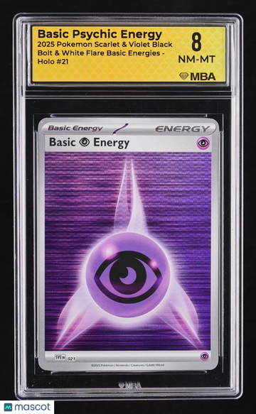 2025 Pokemon Scarlet & Violet Black Bolt & White Flare Basic Psychic Energy Holo MBA 8 #21