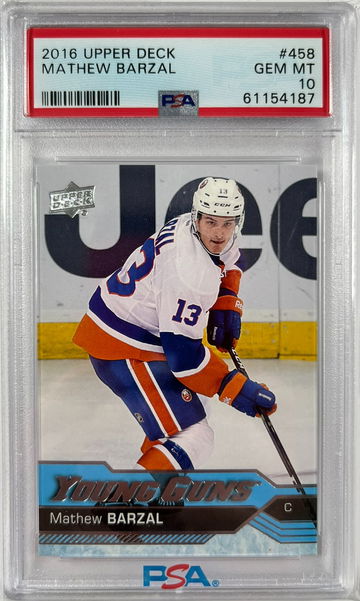 2016 Upper Deck Mathew Barzal RC Young Guns Rookie Card PSA 10 Gem Mint