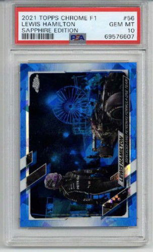 2021 TOPPS CHROME F1 SAPPHIRE EDITION #56 LEWIS HAMILTON MERCEDES-AMG PSA 10