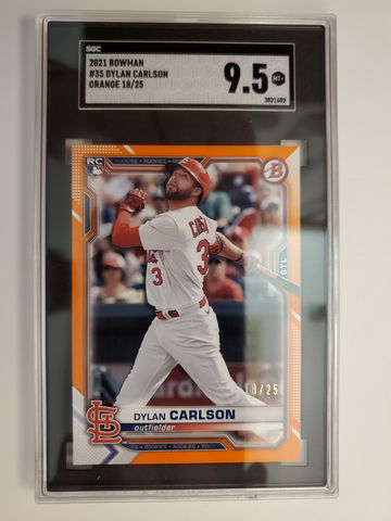 2021 Bowman Chrome Dylan Carlson RC Orange 18/25
