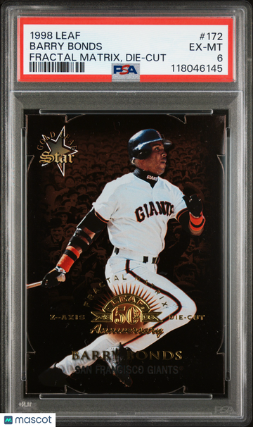 1998 Leaf Fractal Matrix Barry Bonds #172 Die Cut PSA 6