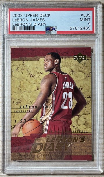 2003 Upper Deck LeBron James LeBron's Diary #LJ9 Rookie RC PSA 9