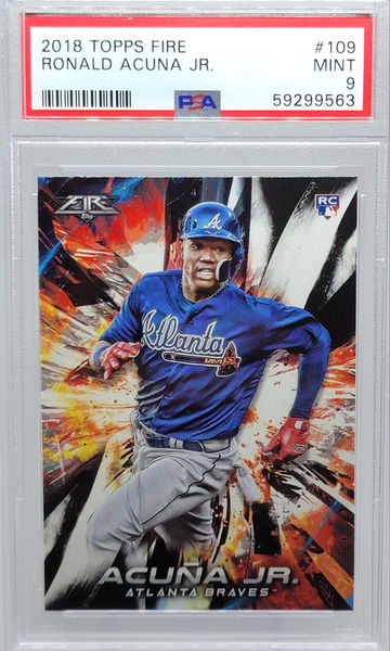 2018 TOPPS FIRE #109 RONALD ACUNA JR. PSA 9