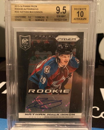 Nathan Mackinnon 2013 Panini Prizm #332 Rookie RC Auto BGS 9.5 w/10 Gem Mint Pop 10