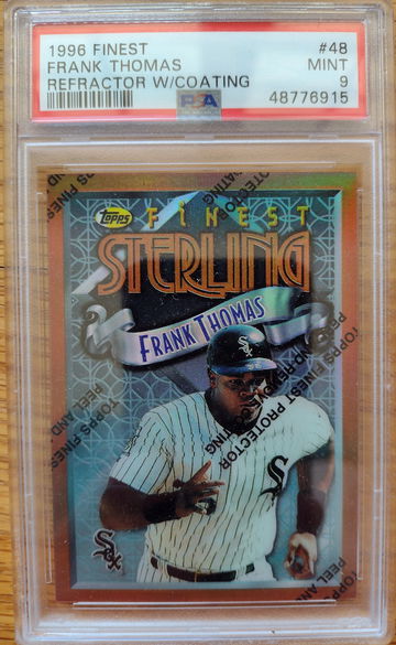 1996 Topps Finest Sterling Refractor with Coating Frank Thomas PSA 9
