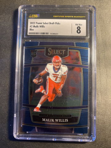 2022 Panini Select Draft Picks #2 Malik Willis Tennessee Titans Blue Rookie Card RC NM/MINT 8
