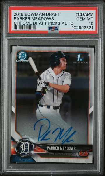 2018 Bowman Draft Chrome Parker Meadows #CDA-PM Auto PSA 10