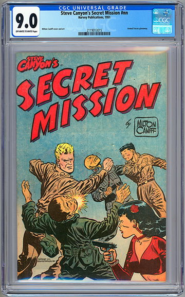 STEVE CANYON’S SECRET MISSION #NN CGC 9.0 KOREAN WAR PROMO HARVEY FILE COPY 1951