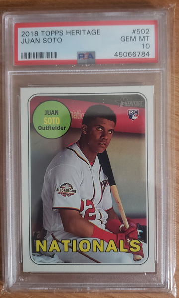 2018 TOPPS HERITAGE HIGH JUAN SOTO 502 PSA 10