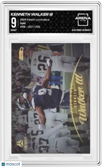 2023 Panini Luminance Kenneth Walker III #88 Gold /250 Arena Club 9