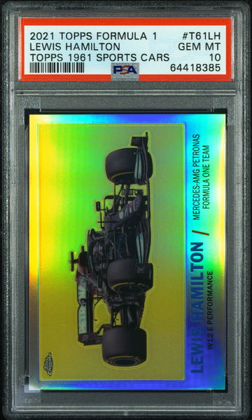 2021 Topps Chrome F1 Lewis Hamilton 1961 Sports Cars Insert  Formula 1 PSA 10