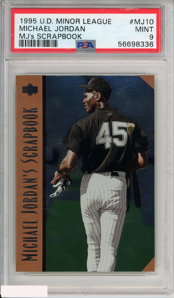 1995 UD MINOR LEAGUE MICHAEL JORDAN #MJ10 MJ S SCRAPBOOK BARONS PSA 9