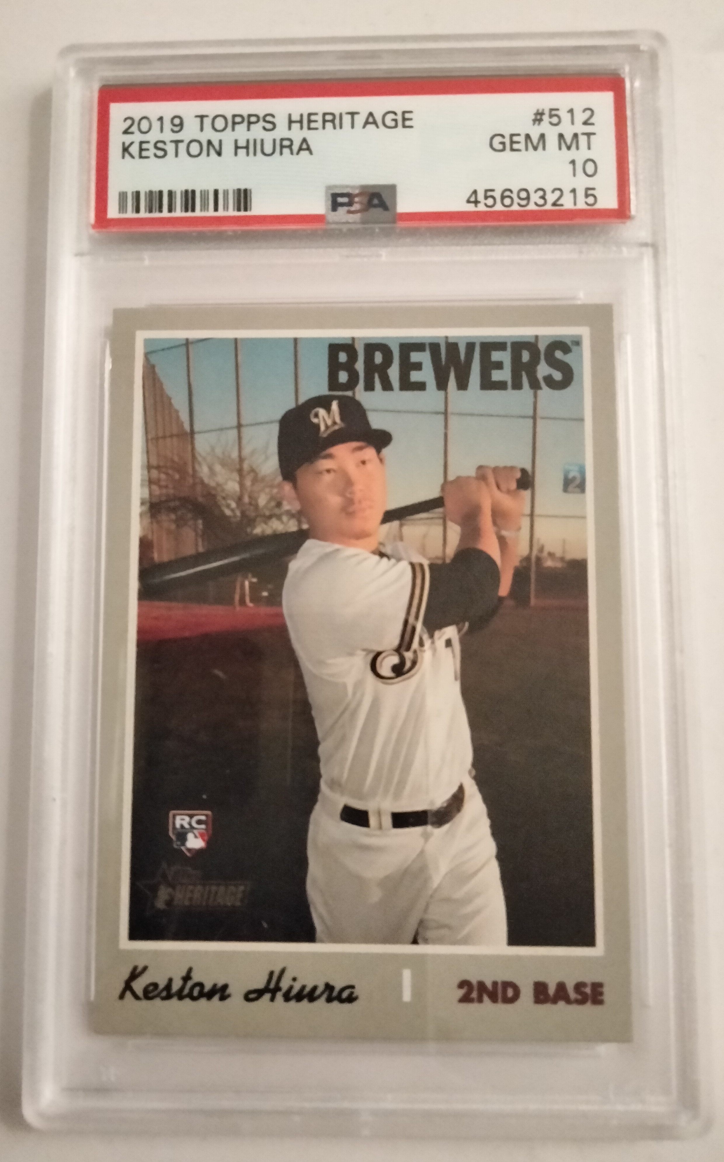Keston Hiura 2019 Topps Heritage PSA 10