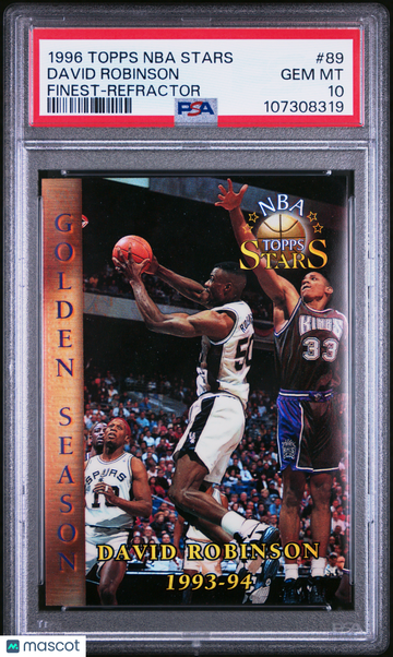 1996 Topps NBA Stars David Robinson #89 Finest Refractor PSA 10