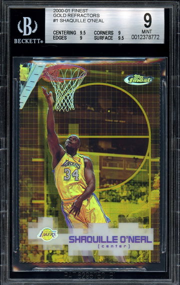 2000 Finest Gold Refractor Shaquille O'Neal /100 BGS 9 MINT