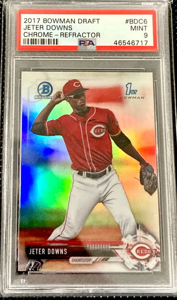 Jeter Downs 2017 Bowman Draft Chrome Refractor Rookie RC #BDC6 PSA 9 MINT Cincinnati Reds