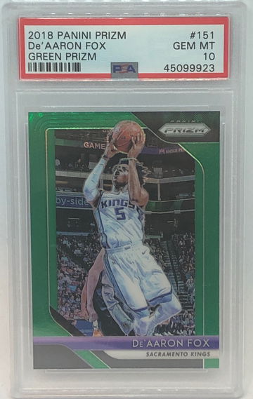 2018 Prizm Green De’Aaron Fox PSA 10