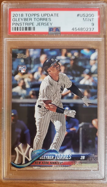 2018 TOPPS UPDATE US200 GLEYBER TORRES PSA 9 RC
