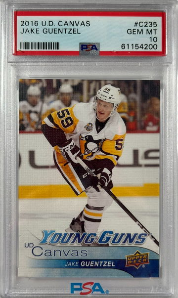 2016 Upper Deck Canvas Jake Guentzel Young Guns RC Rookie Card PSA 10 Gem Mint
