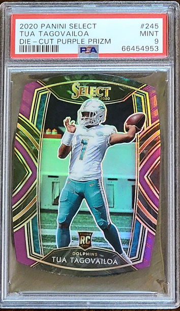 2020 TUA TAGOVAILOA Panini Select Purple DIE-CUT PRIZM Club Level PSA 9 POP 20 