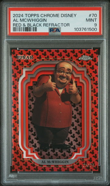 2024 Topps Chrome Disney Red & Black Refractor Al Mcwhiggin #70 /28 PSA 9