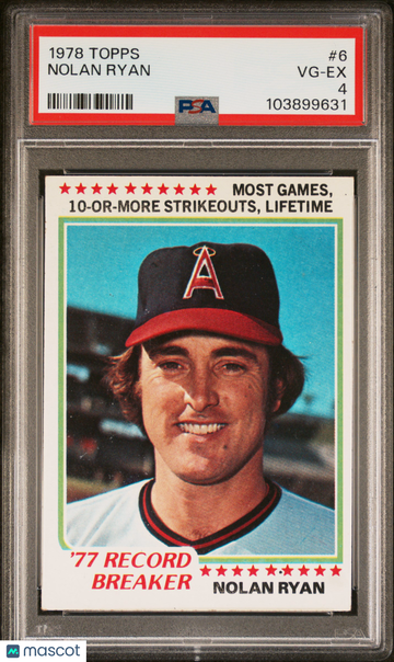 1978 Topps Nolan Ryan #6 PSA 4