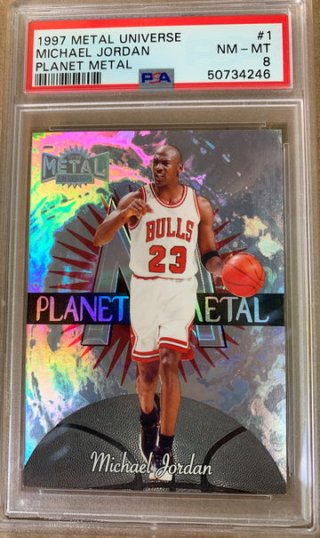 1997 Metal Universe Planet Metal Michael Jordan PSA 8 NM-MT