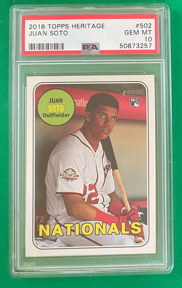 2018 Topps Heritage JUAN SOTO RC #502 PSA 10