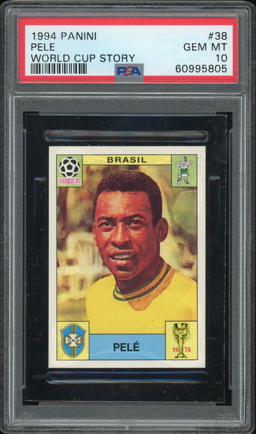 1994 Panini World Cup Story Sticker Pele PSA 10 Brazil Brasil POP 4