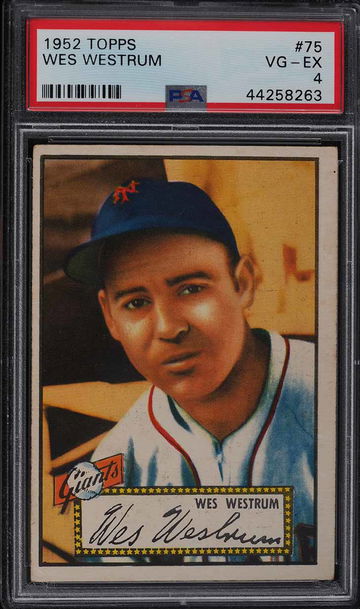 1952 Topps Baseball Wes Westrum #75 PSA 4