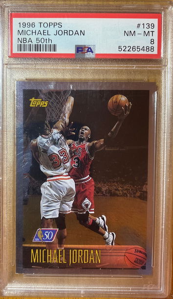 1996 Topps Michael Jordan NBA 50th PSA 8