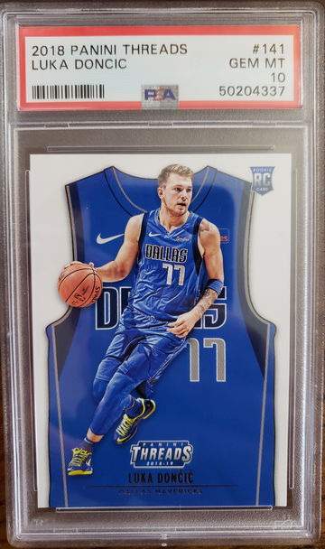 2018 Panini Threads Luka Doncic Rookie RC #141 PSA 10 Gem-Mint Mavericks