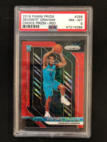 2018 Panini Prizm - Devonte Graham - Rookie Choice Red /88 PSA 8 Near Mint