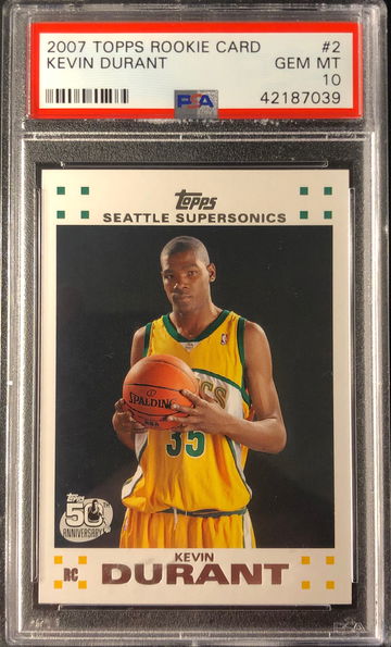 2007 Topps Rookie Card Kevin Durant PSA 10