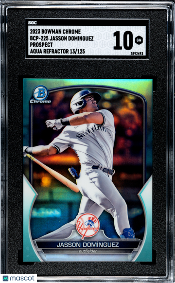 2023 Bowman Chrome Jasson Dominguez #BCP-225 Pros. Aqua Refractor SGC 10