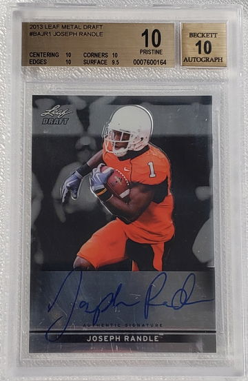 2013 Leaf Metal Draft Joseph Randle Autograph Rookie RC BGS 10 Gem Mint Pop 1