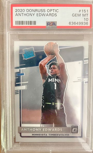 2020 DONRUSS OPTIC ANTHONY EDWARDS PSA GEM MT 10